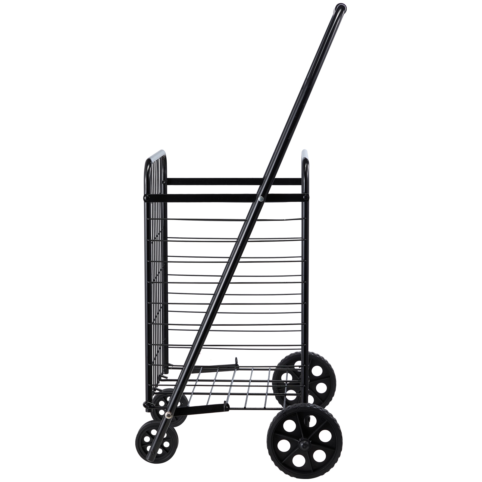 Folding Shopping Cart With Swivel Wheels For Grocery And Laundry_voghion.com